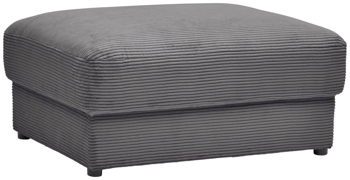 HOCKER in Textil Dunkelgrau  - Dunkelgrau/Schwarz, Modern, Kunststoff/Textil (100/47/80cm) - Carryhome
