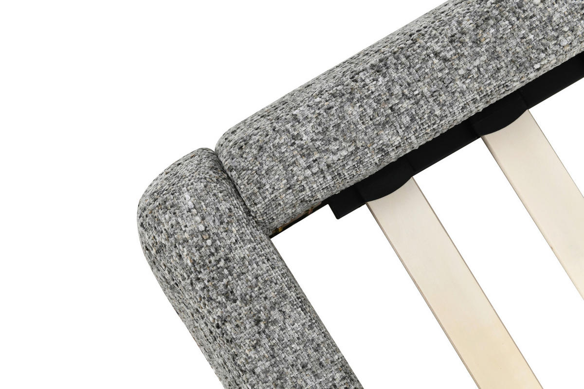 POLSTERBETT gepolstertes Kopfteil, Lattenrost 140/200 cm  in Grau  - Eichefarben/Schwarz, Design, Holz/Textil (140/200cm) - Boxxx