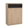 SCHUHSCHRANK Schwarz  - Eichefarben/Schwarz, Design, Holzwerkstoff (80,4/111,3/40cm) - Livetastic