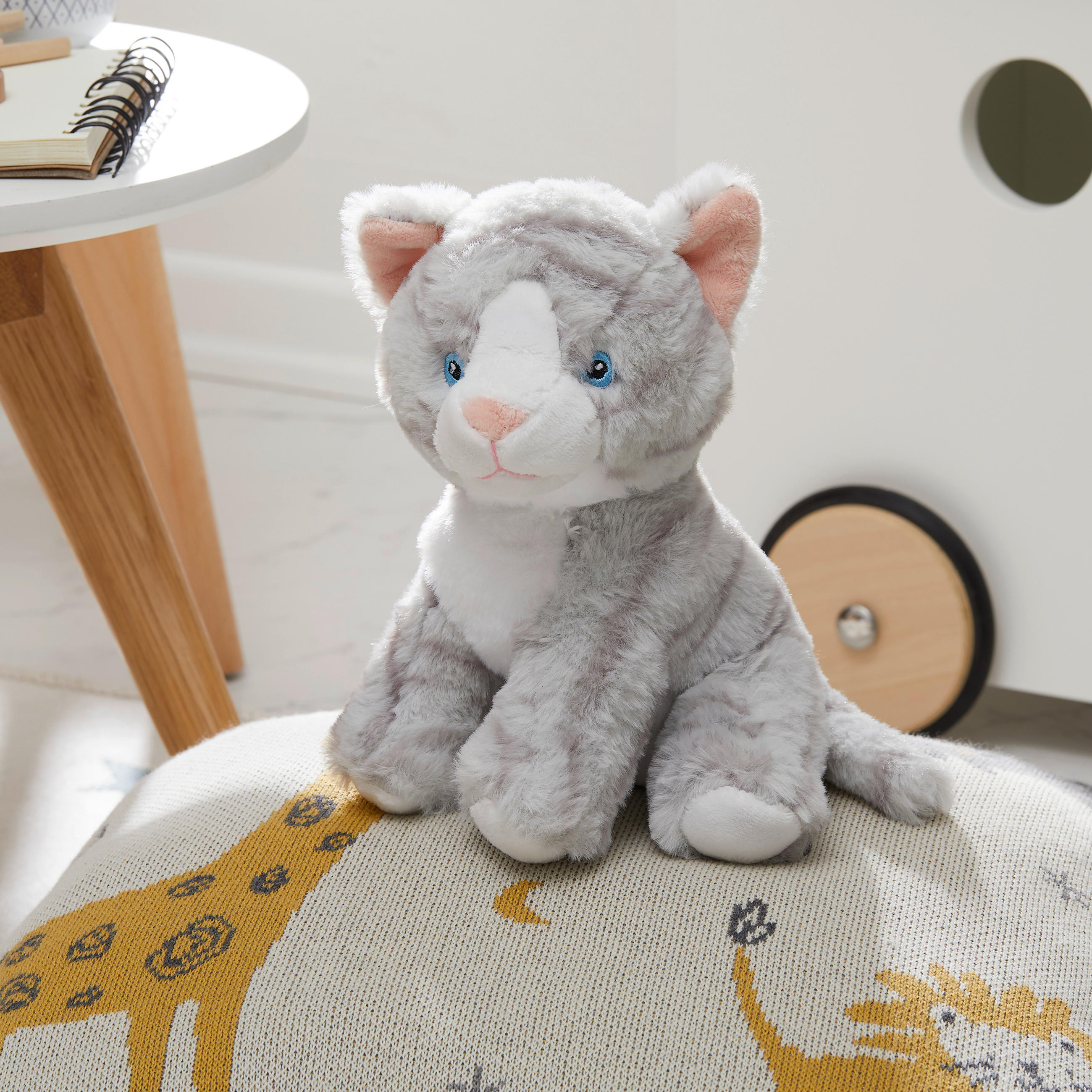 KUSCHELTIER ÖKO-Line Katze - Weiß/Grau, Basics, Kunststoff (20 cmcm)