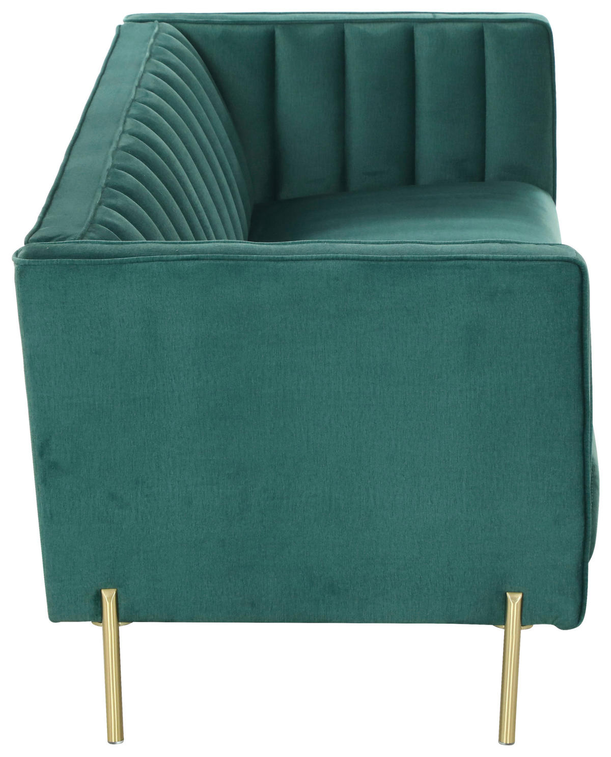 3-SITZER-SOFA Samt Grün  - Goldfarben/Grün, Design, Textil/Metall (204/75/85cm) - Livetastic