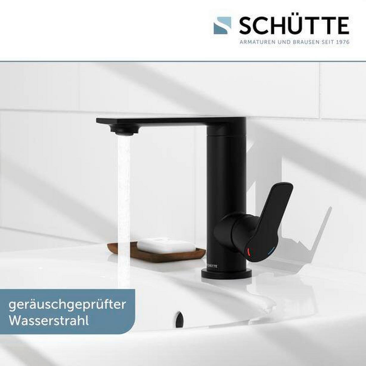 WASCHTISCHARMATUR 32416  - Schwarz, Basics, Metall (5,5/17/17,5cm) - Schütte