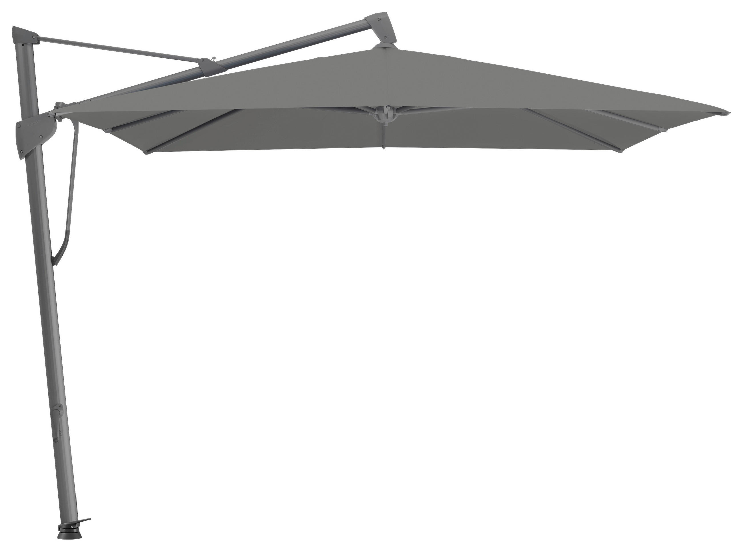 AMPELSCHIRM 350x350 cm Grau  - Anthrazit/Grau, KONVENTIONELL, Textil/Metall (350/350cm) - Glatz