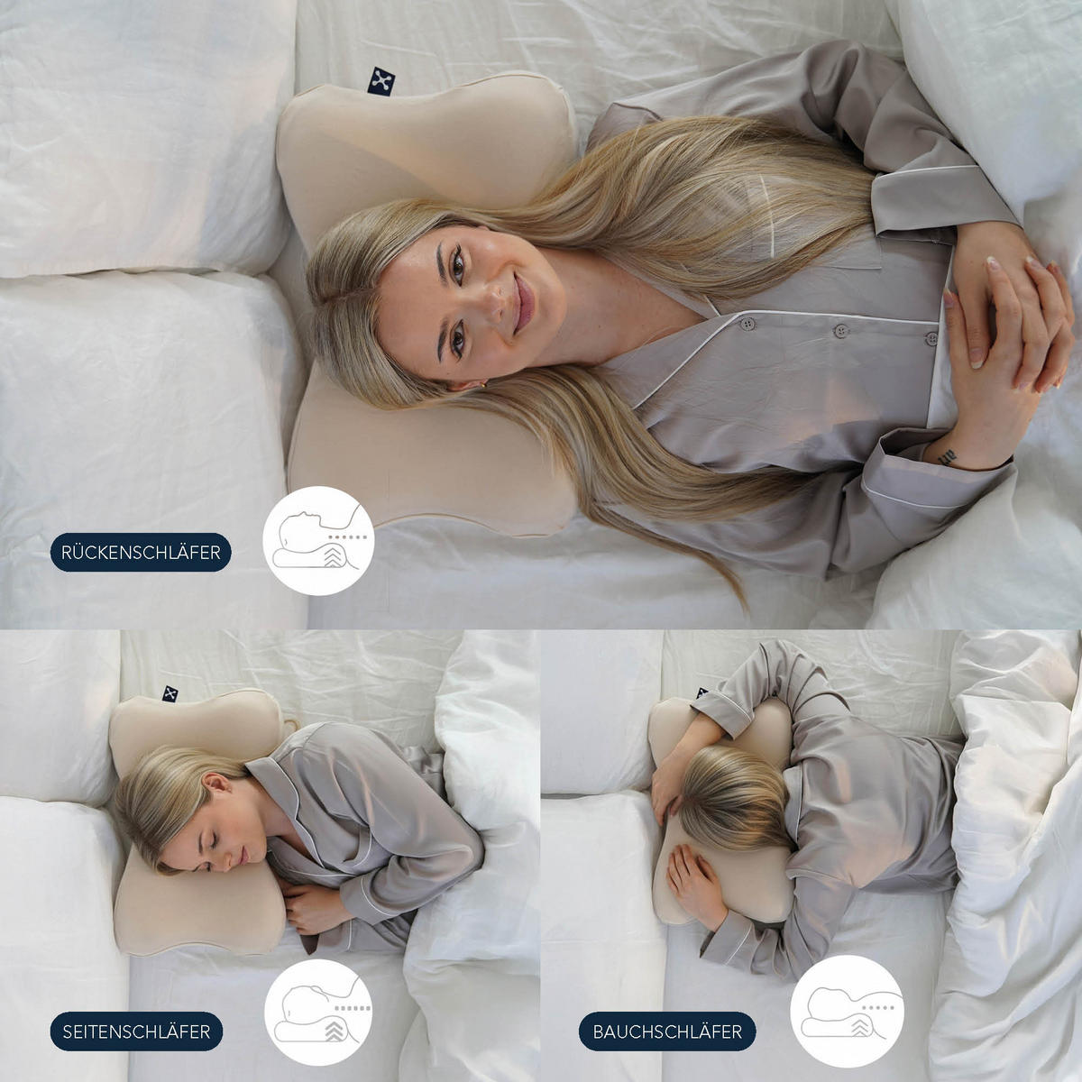 NACKENKISSEN RECOVERY  - Weiß, Basics, Textil (50/10-11,5/32cm) - Smartsleep