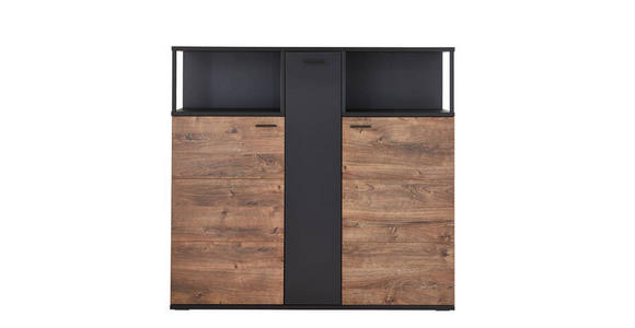 HIGHBOARD 150/140/44 cm  - Dunkelgrau/Eichefarben, KONVENTIONELL, Holzwerkstoff/Kunststoff (150/140/44cm) - Cantus