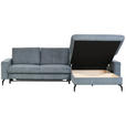 ECKSOFA in Cord, Velours Graphitfarben  - Schwarz/Graphitfarben, Design, Textil/Metall (302/180cm) - Venda