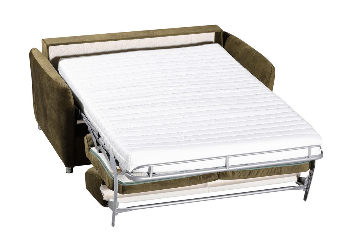 SCHLAFSOFA Mikrofaser Grün  - Chromfarben/Grün, KONVENTIONELL, Textil/Metall (162/86/97cm) - Novel