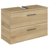 WASCHBECKENUNTERSCHRANK 75/49,8/33,3 cm  - Chromfarben/Eiche Bianco, KONVENTIONELL, Holzwerkstoff/Metall (75/49,8/33,3cm) - Sadena