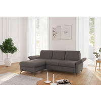 ECKSOFA ROCHELLE E Schlammfarben Flachgewebe  - Schlammfarben/Schwarz, KONVENTIONELL, Textil/Metall (164/251cm) - Sit & More