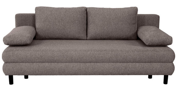 SCHLAFSOFA Lia in Webstoff Mokka  - Schwarz/Mokka, Design, Textil/Metall (197/84/92,5cm) - Hom`in