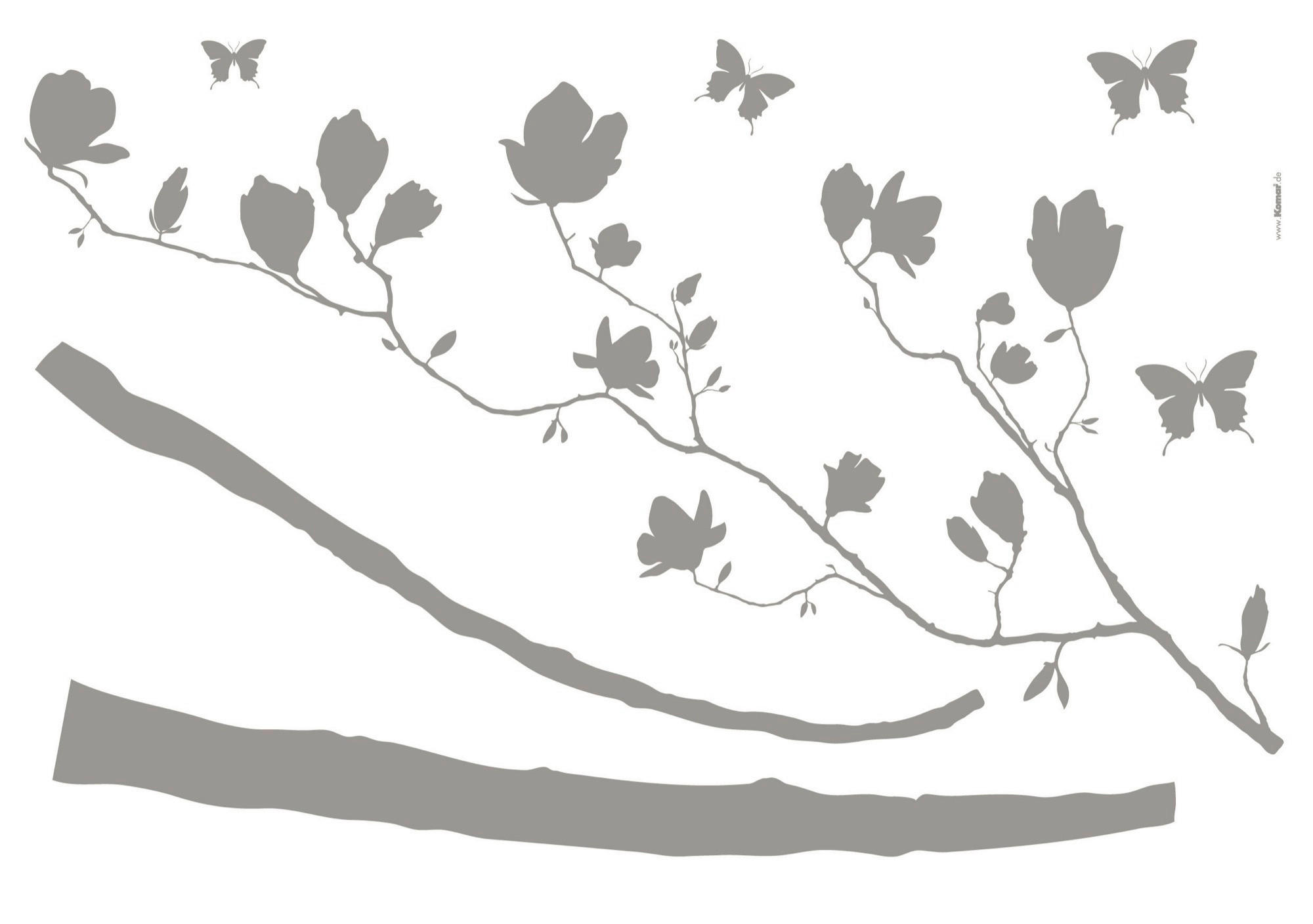 DEKOSTICKER 100/70 cm    Arabesque  - Klar/Grau, Natur, Kunststoff (100/70cm) - Komar