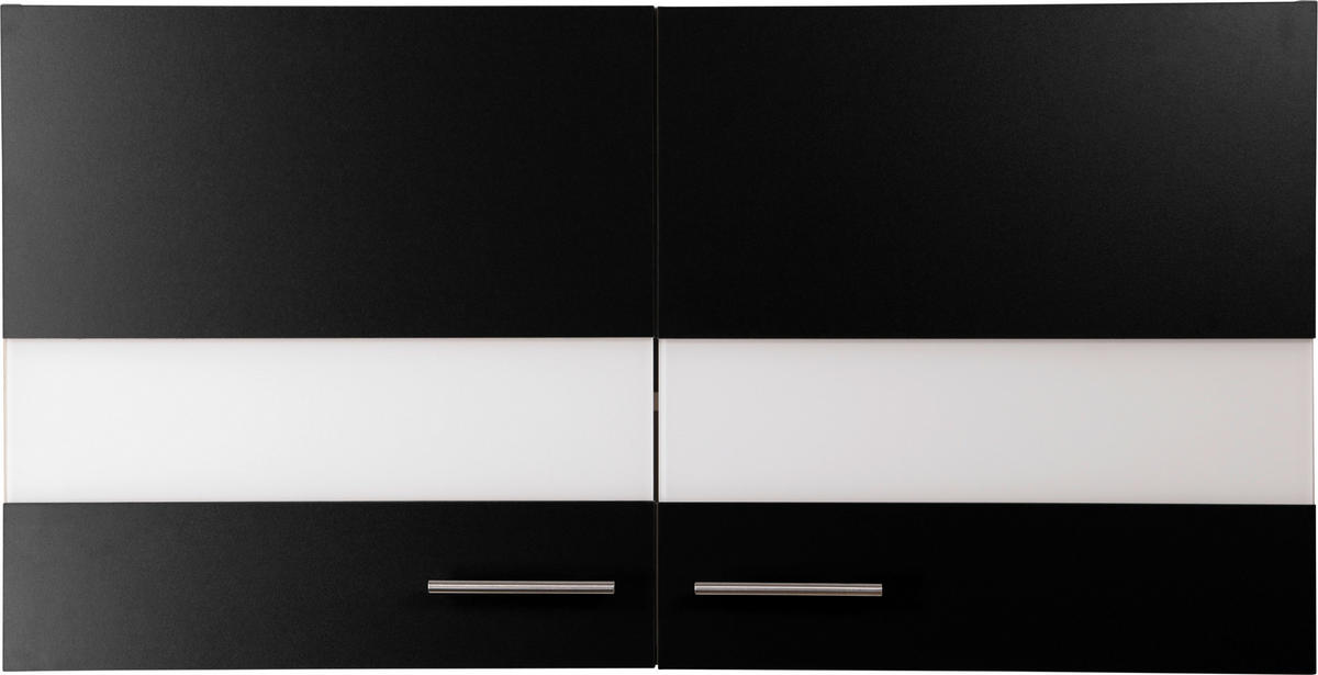 KÜCHENOBERSCHRANK 110/56,1/34,6 cm  in Schwarz, Eichefarben  - Eichefarben/Silberfarben, Basics, Glas/Holzwerkstoff (110/56,1/34,6cm) - Respekta