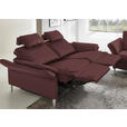 3-SITZER-SOFA Latina in Echtleder Weinrot   - Weinrot/Alufarben, Design, Leder/Metall (190/82/99cm) - Dieter Knoll