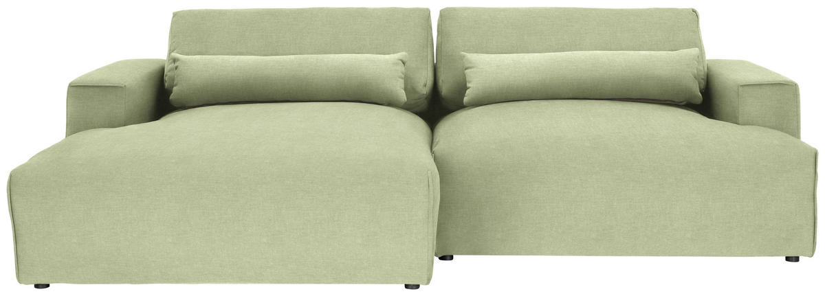 ECKSOFA Struktur Hellgrün  - Schwarz/Hellgrün, Design, Kunststoff/Textil (187/267cm) - Stylife