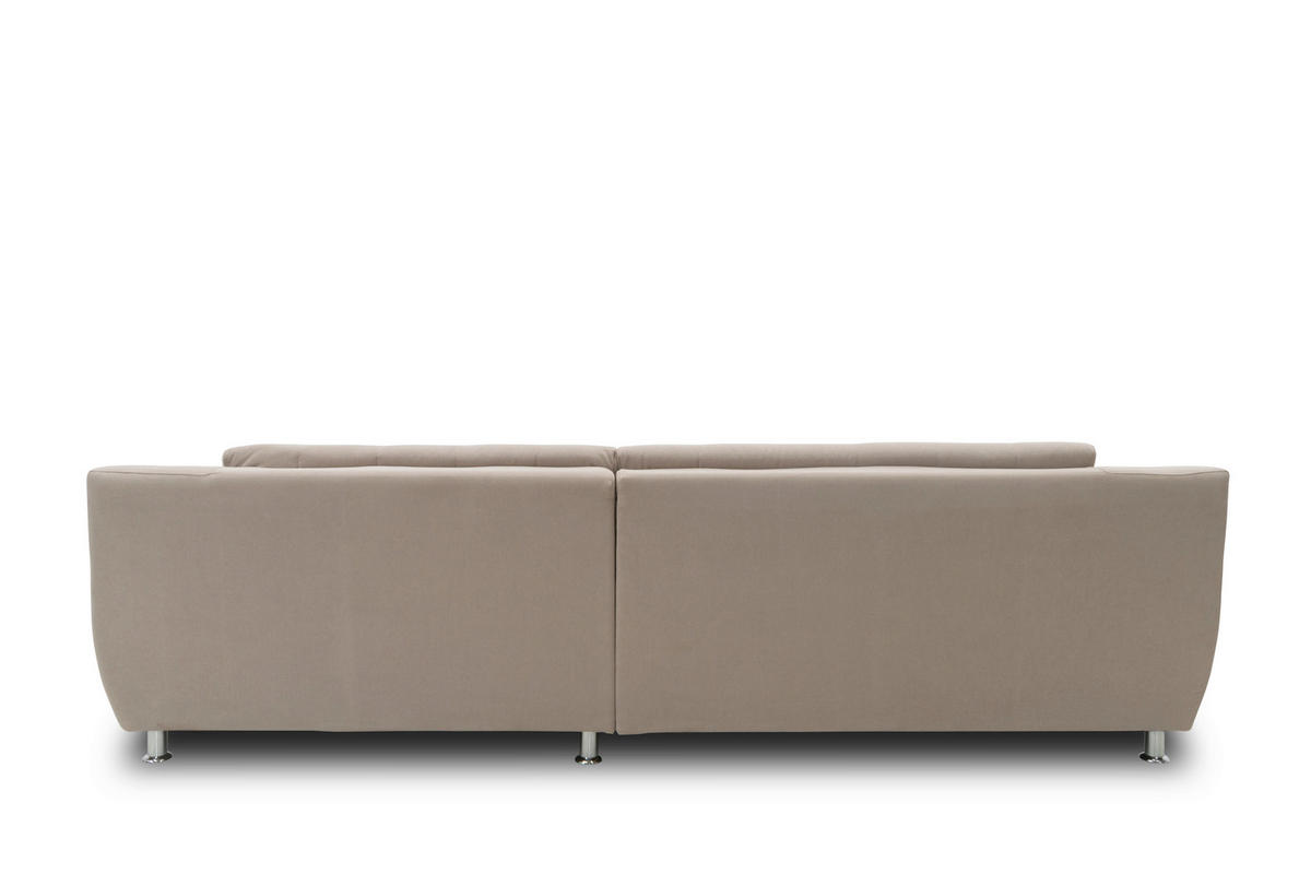 ECKSCHLAFSOFA MORTON Taupe Mikrofaser  - Taupe/Chromfarben, MODERN, Textil/Metall (304/200/84cm) - MID.YOU