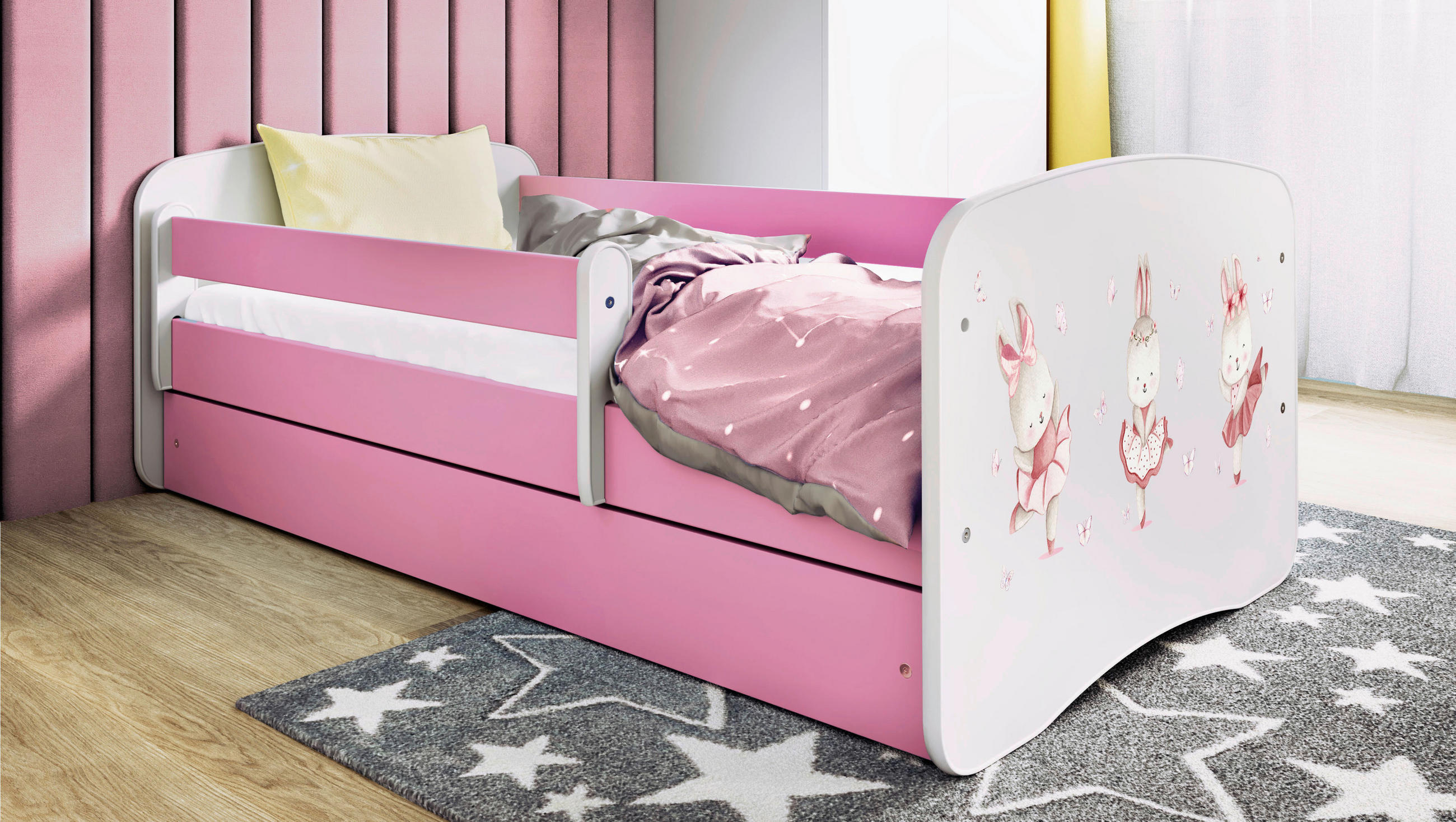 KINDER-/JUNIORBETT - Pink/Birkefarben, MODERN, Holz/Holzwerkstoff (80/160cm) - MID.YOU