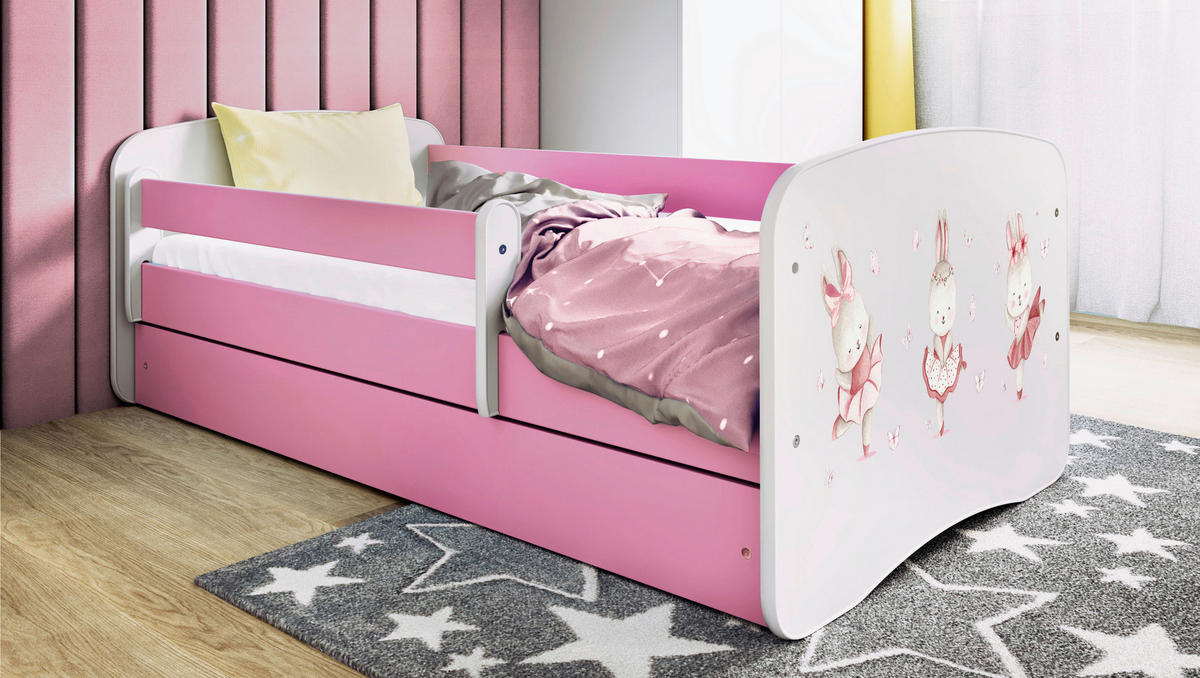 KINDER-/JUNIORBETT - Pink/Birkefarben, MODERN, Holz/Holzwerkstoff (80/160cm) - MID.YOU