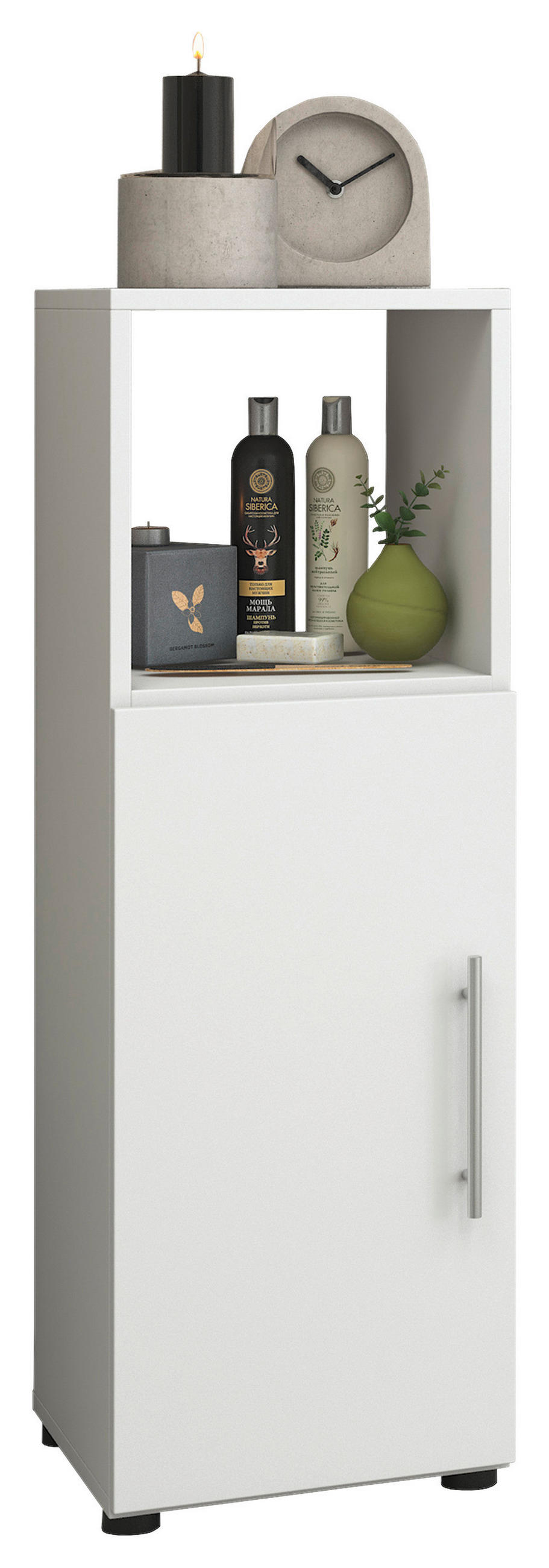 UNDERSKÅP  - vit/silver, Klassisk, trämaterial/plast (31/93/30cm) - MID.YOU