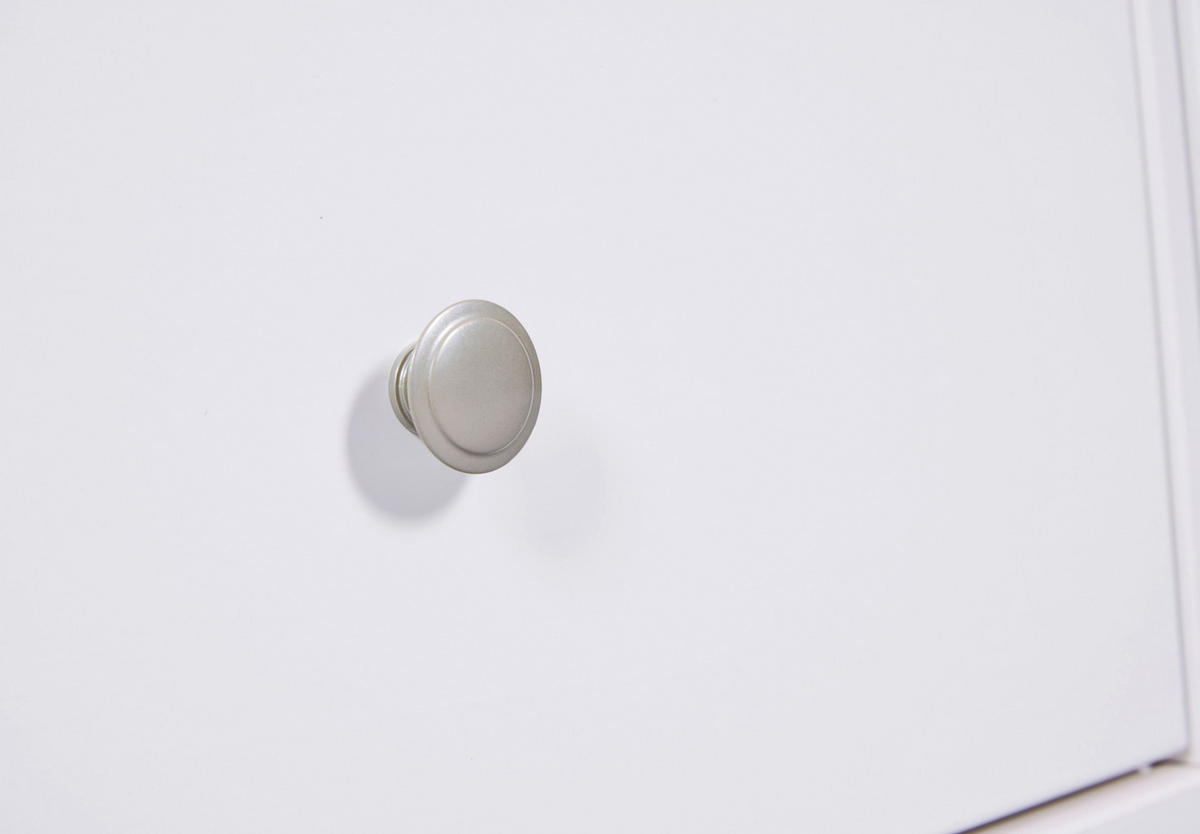 NIZKA OMARICA bela  - srebrne barve/bela, Design, kovina/les (160/57/45cm) - Livetastic