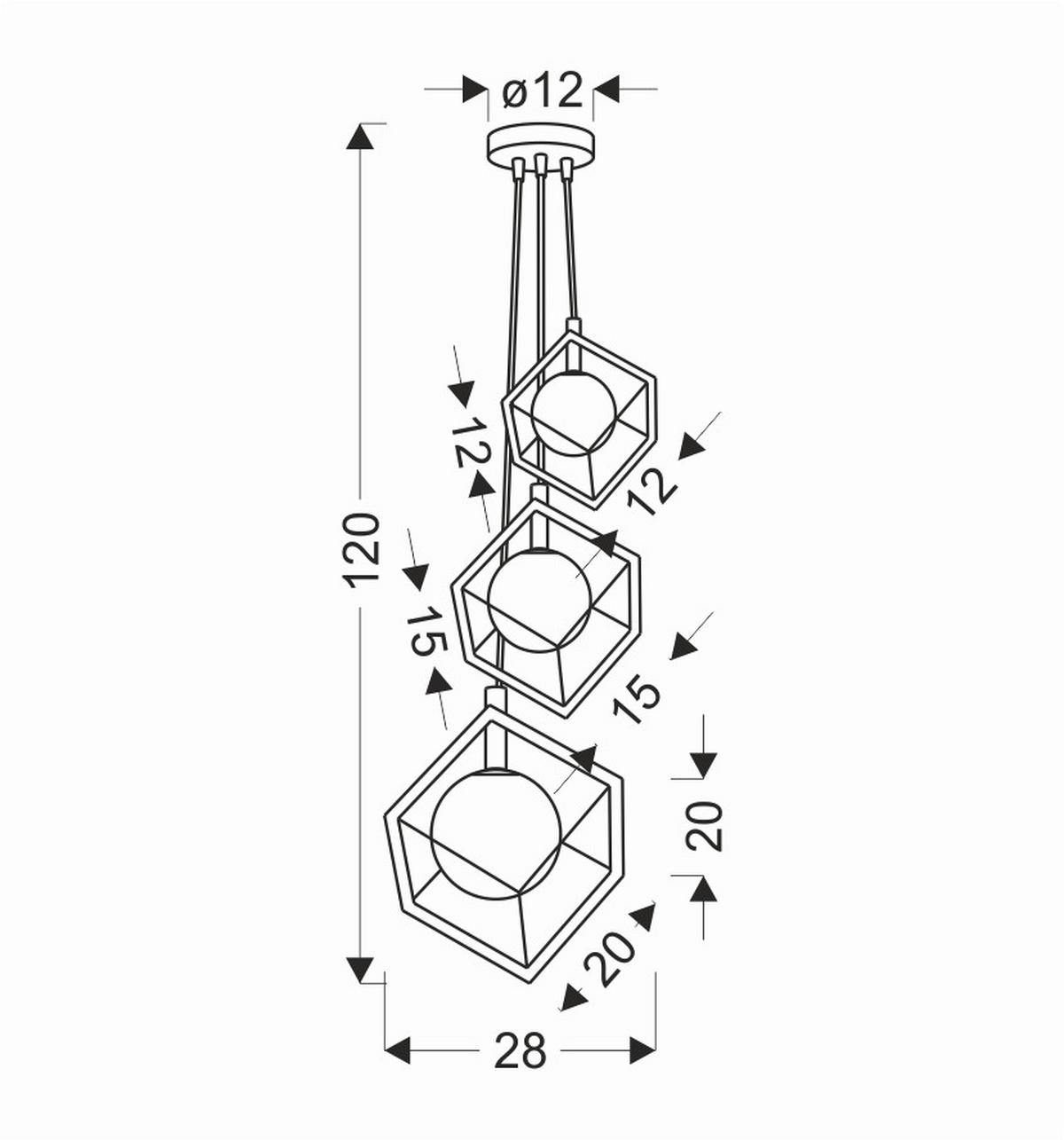 PENDELLEUCHTE Weert 20/28/120 cm   - Goldfarben/Schwarz, Basics, Metall (20/28/120cm)