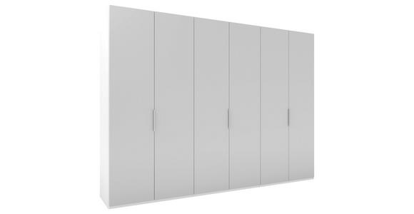 DREHTÜRENSCHRANK 300/223/62 cm 6-türig Grau, Weiß - Alufarben/Weiß, KONVENTIONELL, Holzwerkstoff/Metall (300/223/62cm) - Novel