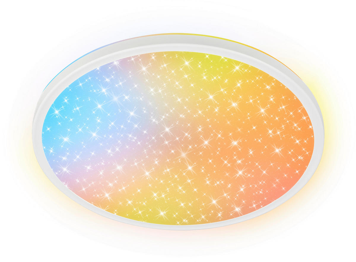 LED-DECKENLEUCHTE Aura Glow 37,5/4,5 cm   - Weiß, KONVENTIONELL, Kunststoff (37,5/4,5cm) - Briloner