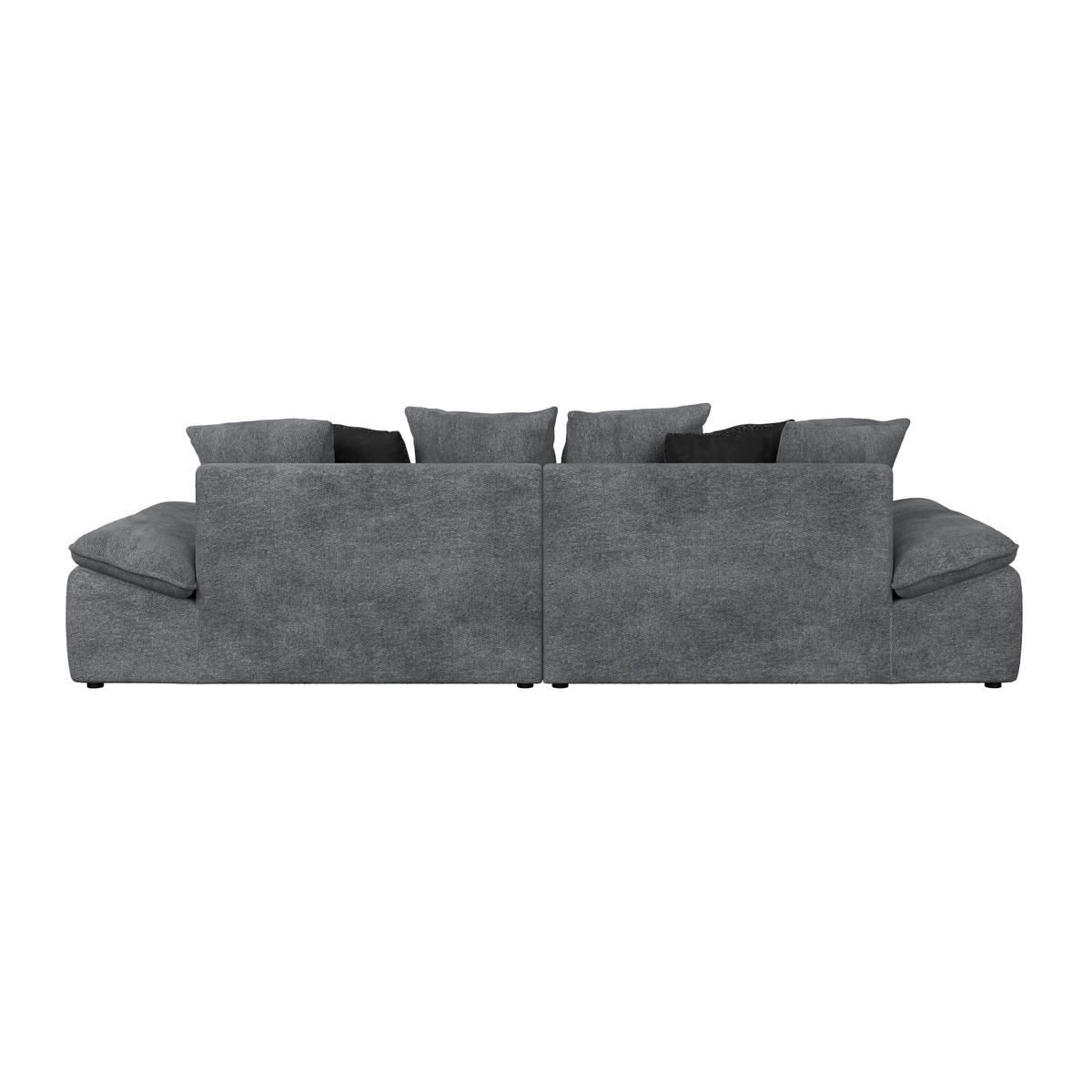 BIGSOFA Chenille Anthrazit  - Anthrazit/Schwarz, Trend, Textil (310/76-90/124cm) - MID.YOU