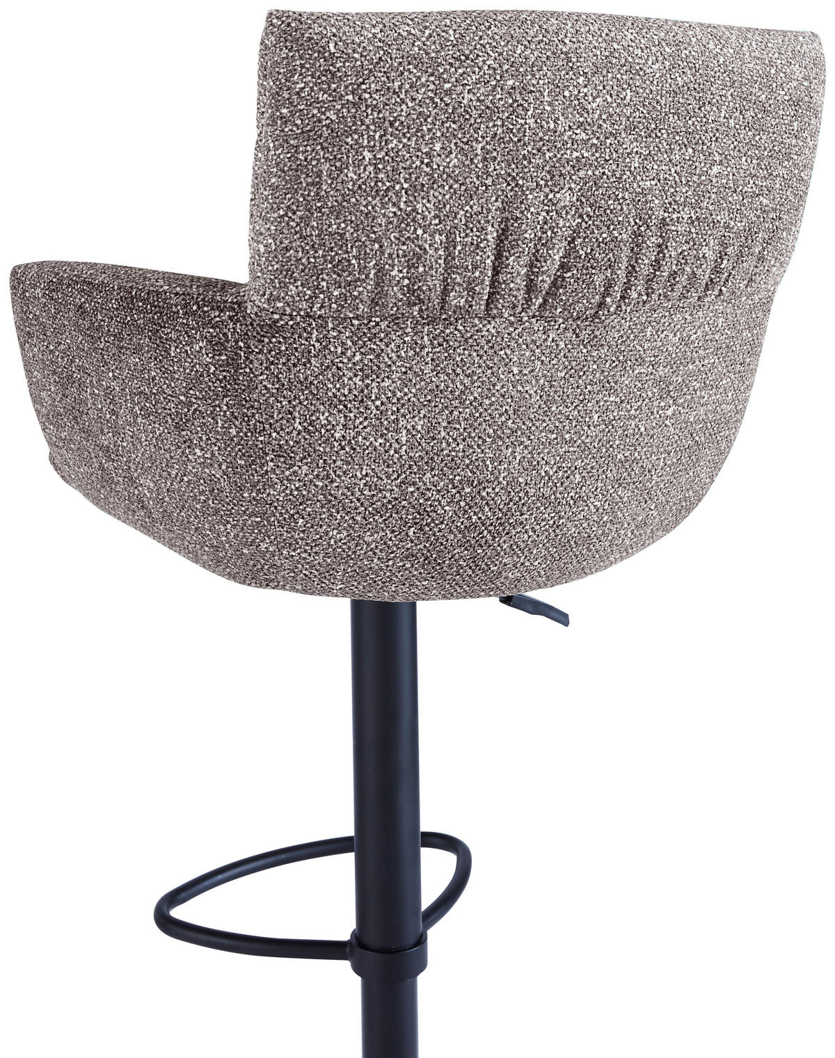 BARHOCKER Leinenoptik Cappuccino Eisen Sitzfläche 360° drehbar, automatische Rückholfunktion  - Schwarz/Cappuccino, Design, Textil/Metall (58/88-112/58cm) - Dieter Knoll