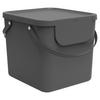 ABFALLSAMMLER ALBULA 40 L  - Anthrazit, Basics, Kunststoff (40/35,5/34cm) - Rotho