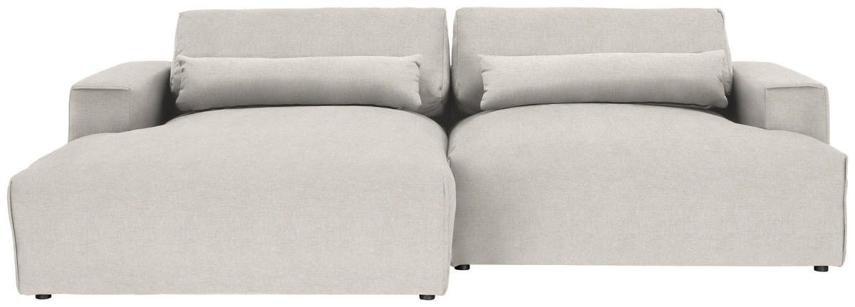 ECKSOFA Struktur Creme  - Creme/Schwarz, Design, Kunststoff/Textil (187/267cm) - Stylife