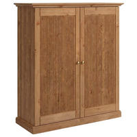 KLEIDERSCHRANK 129/147/63 cm,  in Eichefarben, 2 Tür(en)-türig  - Eichefarben/Silberfarben, KONVENTIONELL, Holz/Metall (129/147/63cm) - Linea Natura