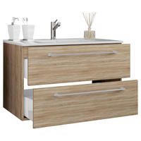 TVÄTTSTÄLL MED KOMMOD 81 cm  - vit/Sonoma ek, Modern, metall/trämaterial (81cm) - MID.YOU