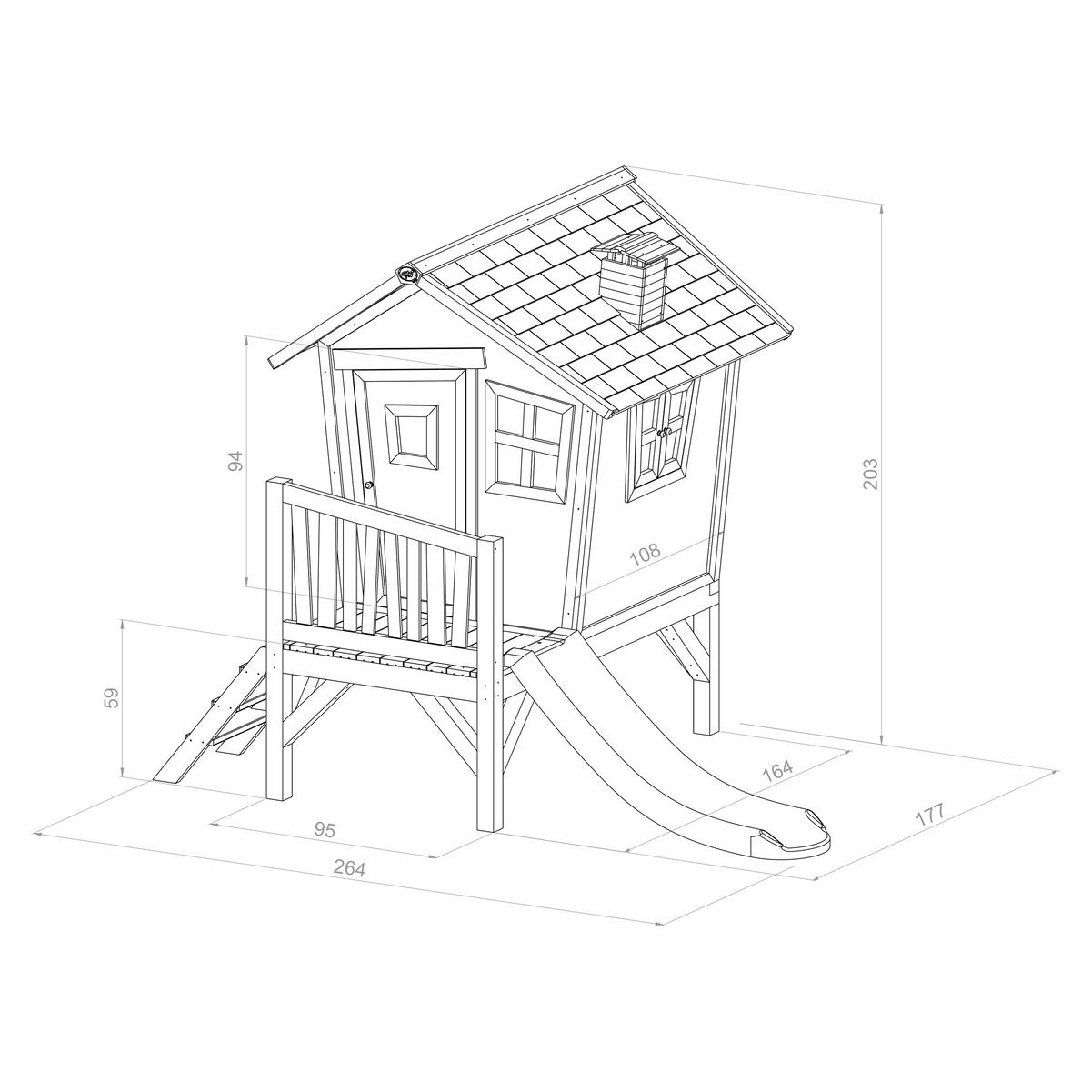 SPIELHAUS ROBIN 264/203/177 cm axi  - Weiss/Braun, Basics, Holz/Kunststoff (264/203/177cm)