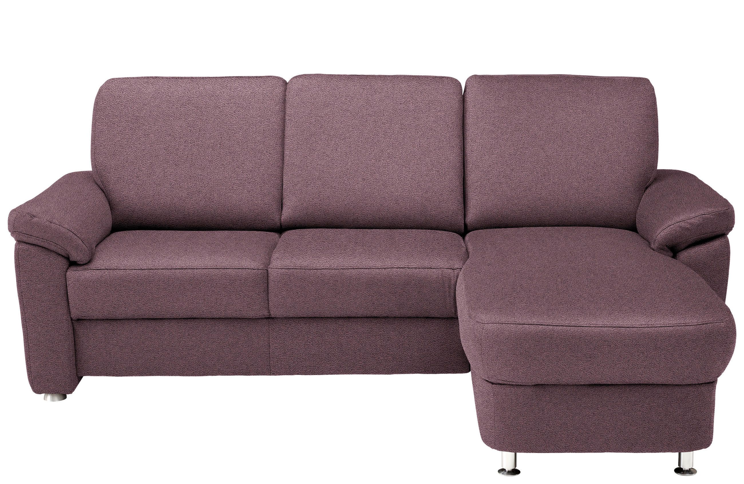 ECKSOFA in Webstoff Violett  - Chromfarben/Violett, Konventionell, Textil/Metall (220/163cm) - Beldomo System