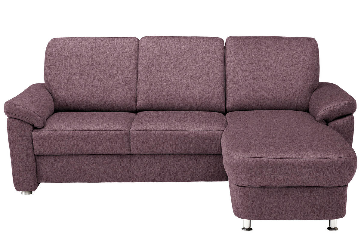 ECKSOFA in Webstoff Violett  - Chromfarben/Violett, Konventionell, Textil/Metall (220/163cm) - Beldomo System