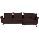 ECKSOFA  in Webstoff Braun  282/182 cm  - Schwarz/Braun, MODERN, Textil/Metall (282/182cm) - Carryhome