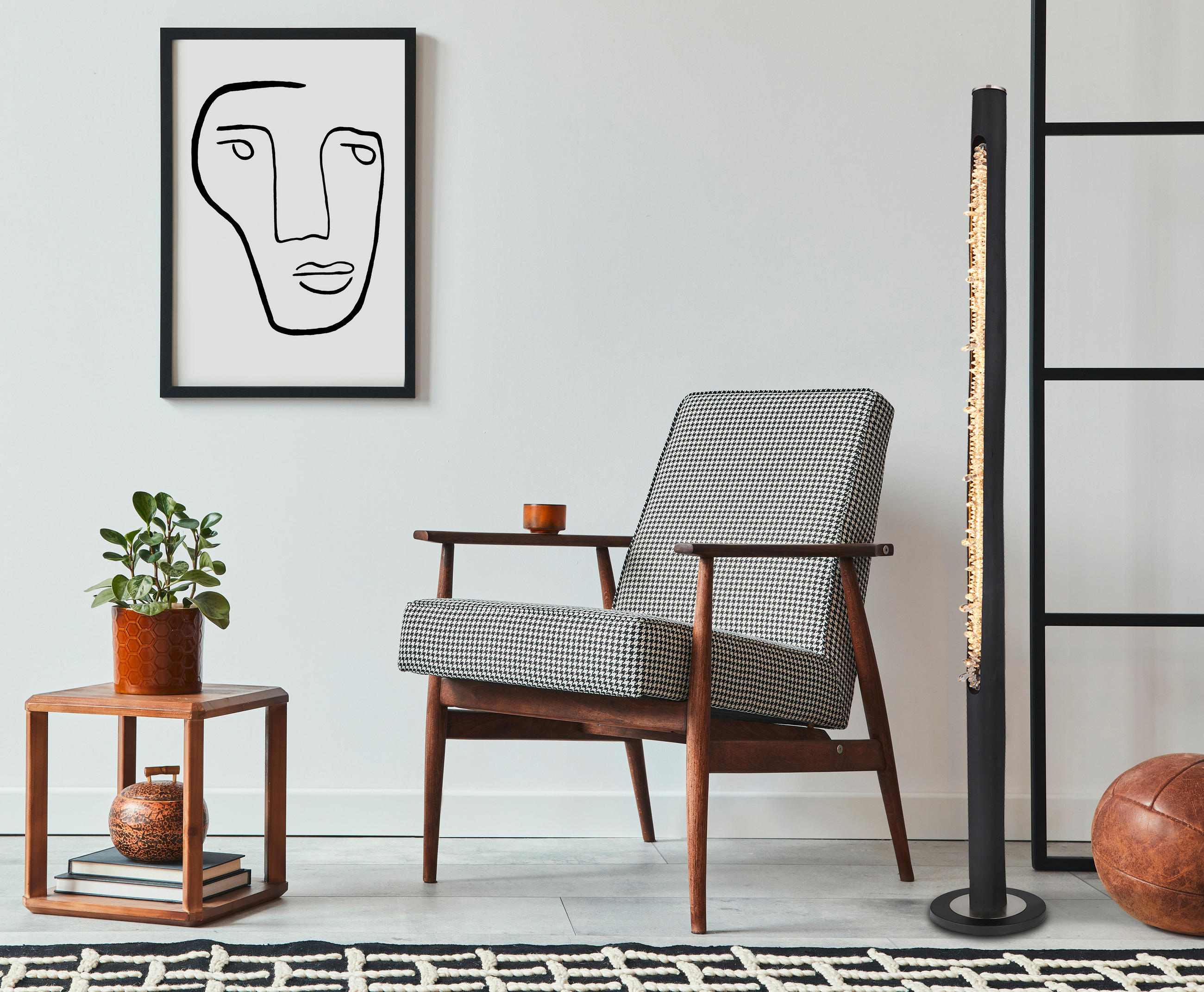 LED-STEHLEUCHTE 23/151 cm    - Klar/Schwarz, Design, Holz/Kunststoff (23/151cm) - Globo