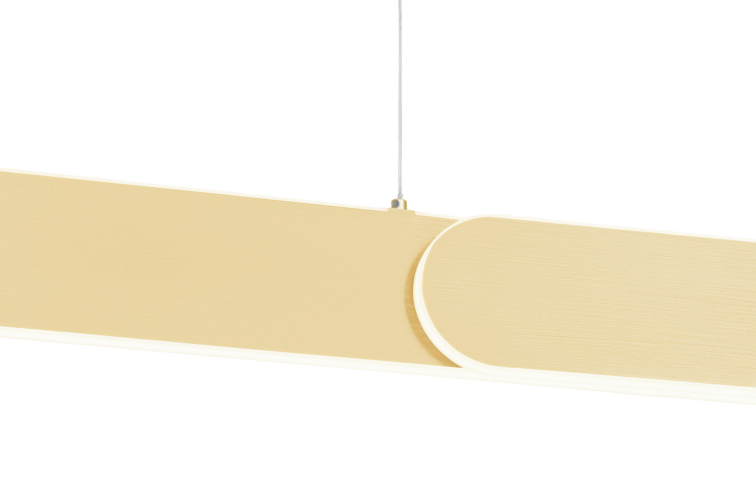 ZÁVESNÉ LED SVIETIDLO, 115/7,5/150 cm  - mosadzná, Design, kov (115/7,5/150cm) - Dieter Knoll