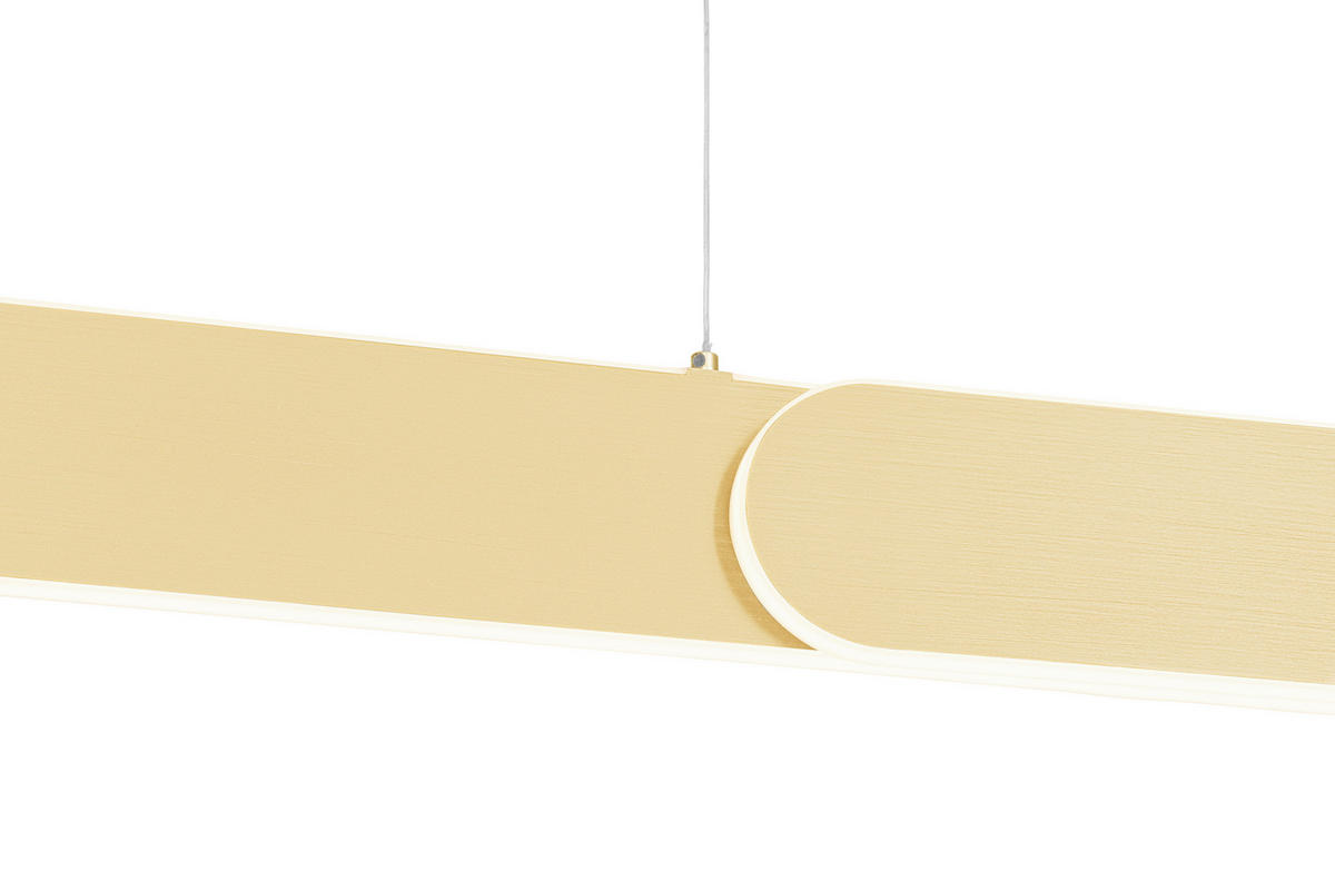 ZÁVESNÉ LED SVIETIDLO, 115/7,5/150 cm  - mosadzná, Design, kov (115/7,5/150cm) - Dieter Knoll
