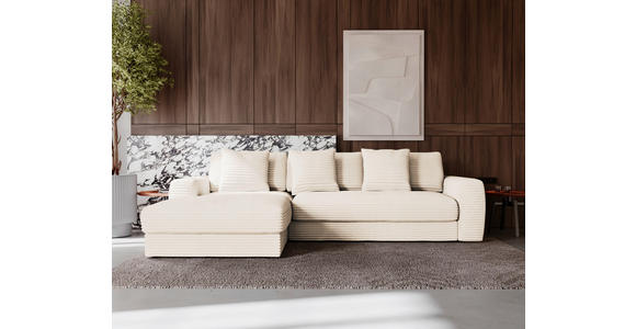 ECKSOFA Naturfarben Cord - Schwarz/Naturfarben, MODERN, Kunststoff/Textil (182/302cm) - Carryhome