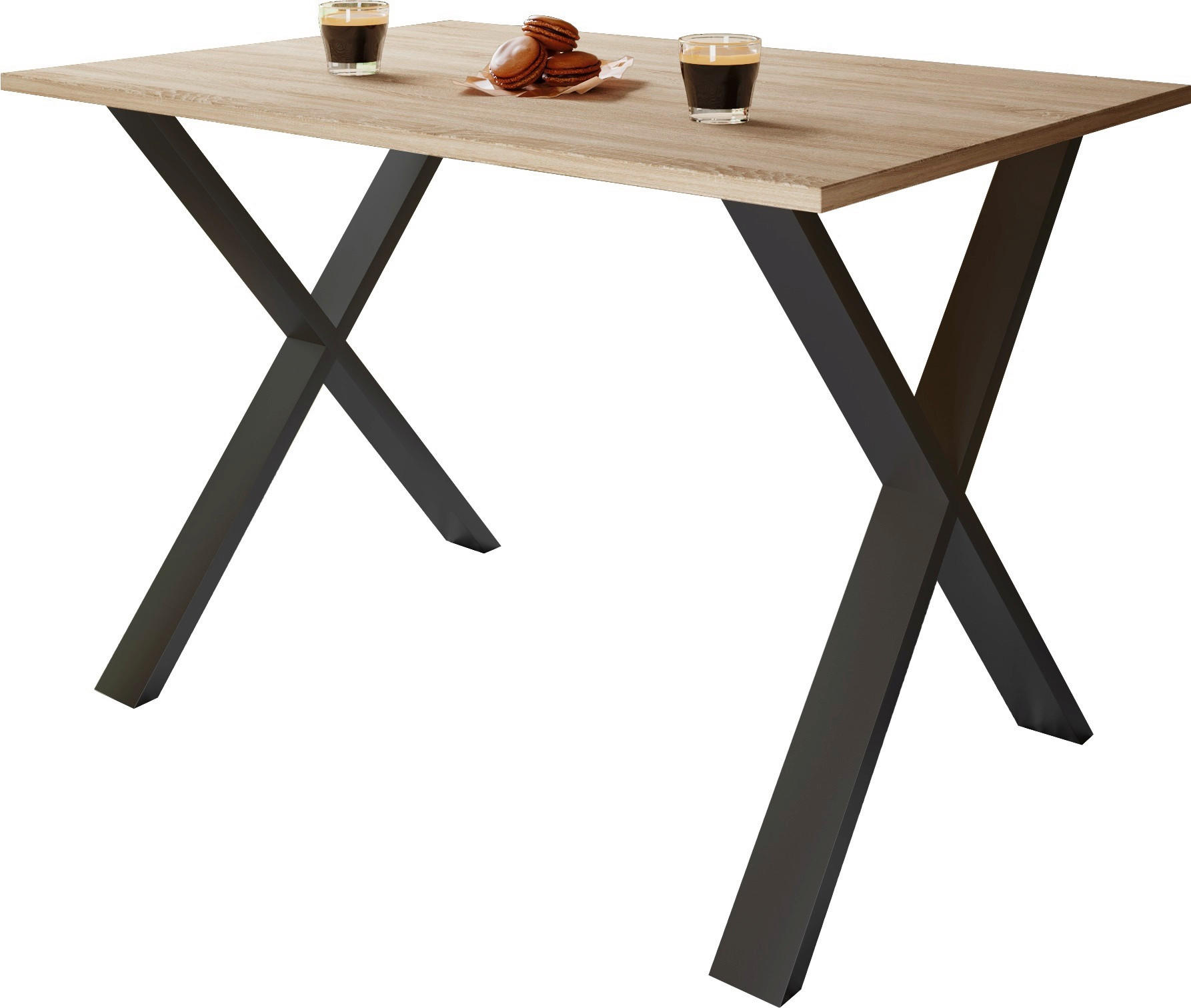 SCHREIBTISCH 160/80/76 cm  in Schwarz, Sonoma Eiche  - Schwarz/Sonoma Eiche, Design (160/80/76cm) - MID.YOU