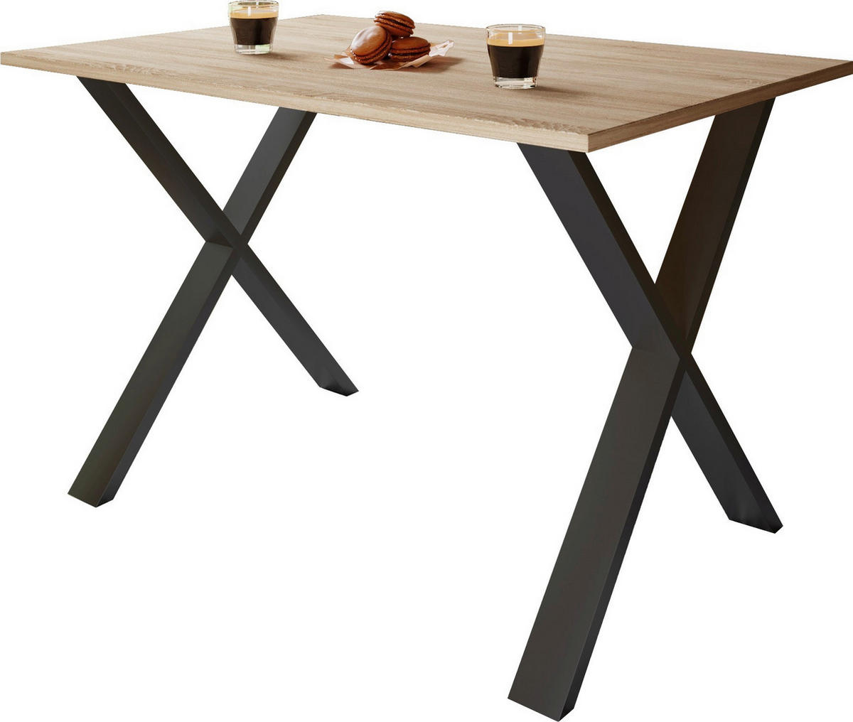 SCHREIBTISCH 160/80/76 cm  in Schwarz, Sonoma Eiche  - Schwarz/Sonoma Eiche, Design (160/80/76cm) - MID.YOU