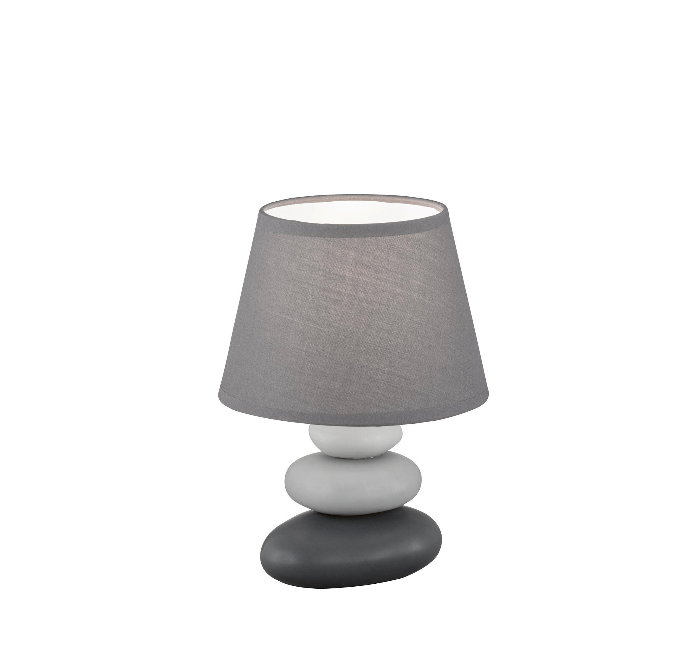 STOLNÁ LAMPA, E14, 17/24 cm  - sivá/svetlosivá, Konventionell, textil/keramika (17/24cm)