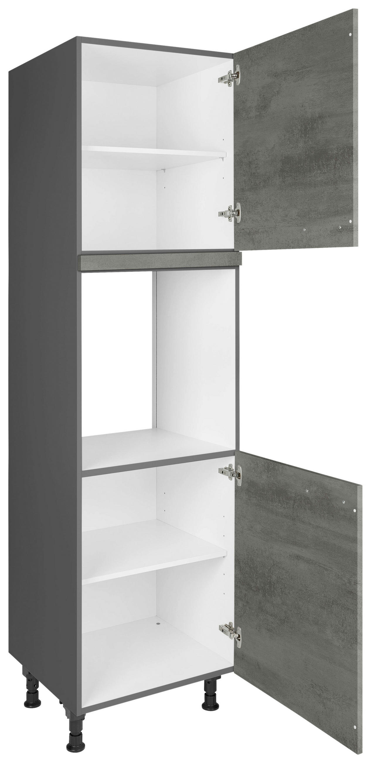 GERÄTEUMBAUSCHRANK 60/216,6/58 cm in Schieferfarben - Schieferfarben/Edelstahlfarben, MODERN, Holzwerkstoff/Metall (60/216,6/58cm) - Nobilia