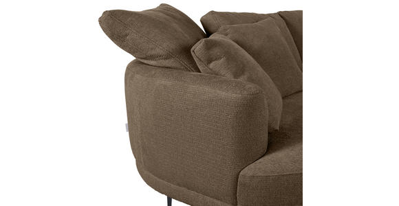 ECKSOFA Braun Chenille  - Schwarz/Braun, KONVENTIONELL, Textil/Metall (140/275cm) - Carryhome