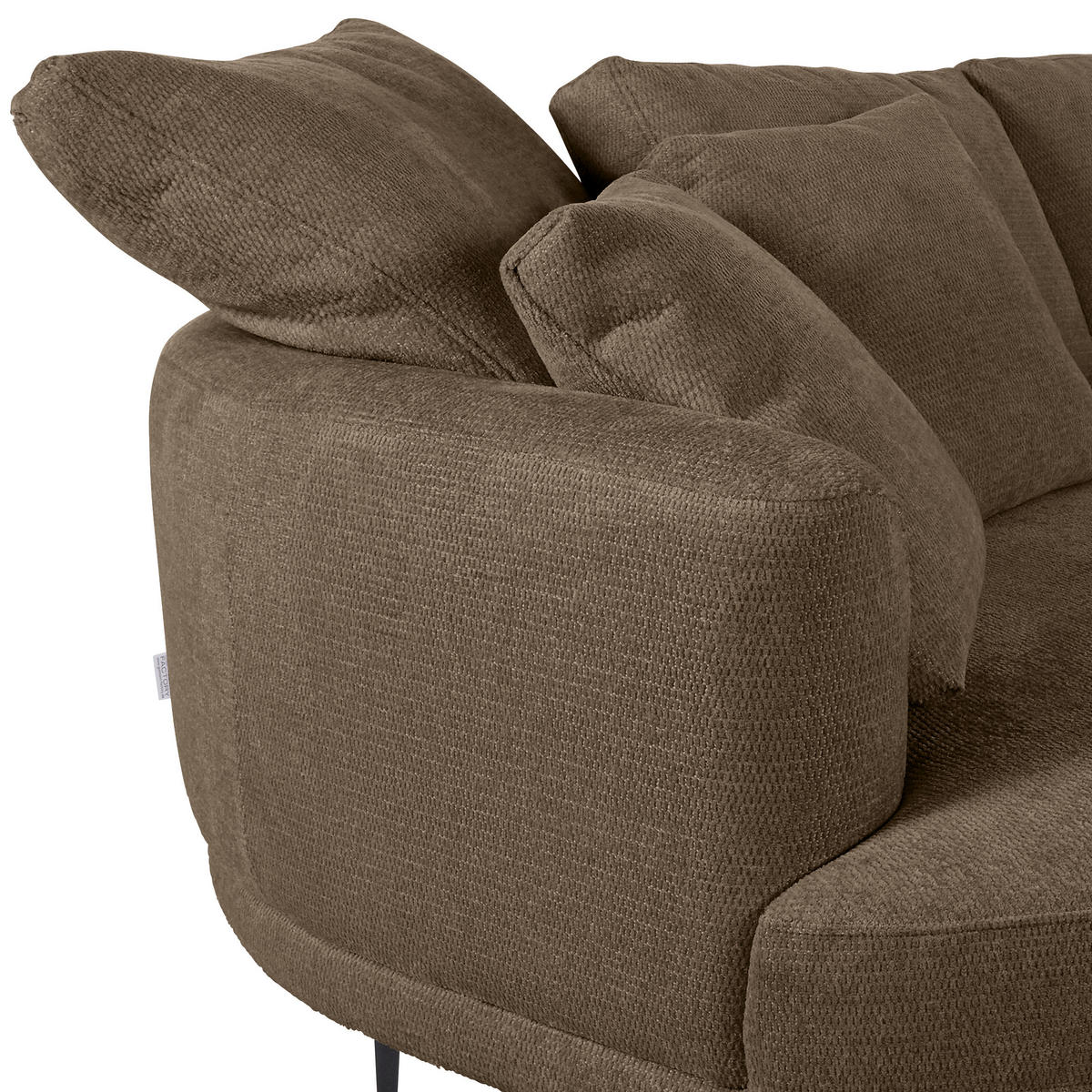ECKSOFA in Chenille Braun  - Schwarz/Braun, Konventionell, Textil/Metall (140/275cm) - Carryhome
