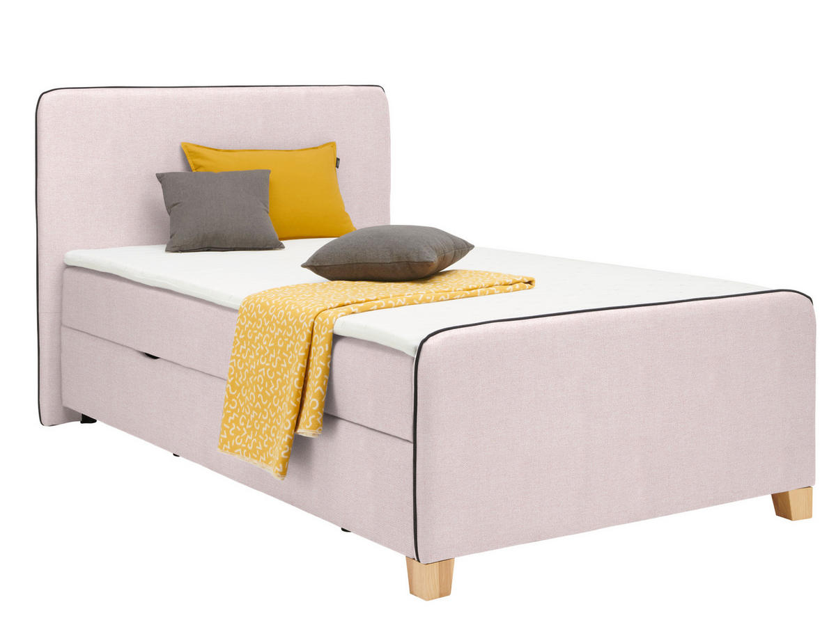BOXBETT 140/200 cm  in Altrosa  - Eichefarben/Altrosa, Design, Holz/Holzwerkstoff (140/200cm) - Moderano