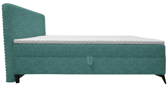 BOXBETT 160/200 cm in Petrol - Petrol/Schwarz, Design, Holz/Holzwerkstoff (160/200cm) - Xora