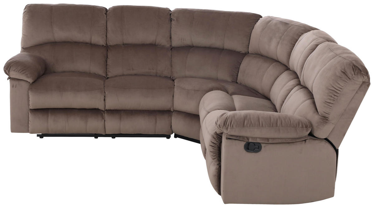 ECKSOFA Eckteil  Braun Samt  - Schwarz/Braun, KONVENTIONELL, Kunststoff/Textil (253/100/253cm) - P & B