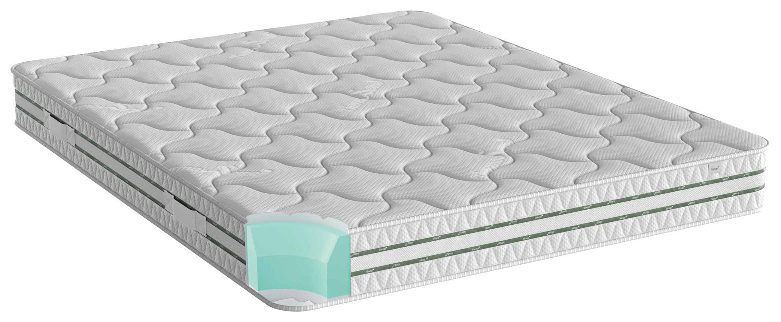 Saltea 180/200 cm  - alb, Basics, textil (180/200cm)